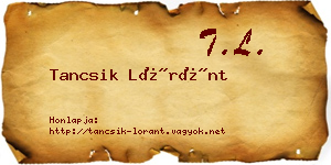 Tancsik Lóránt névjegykártya